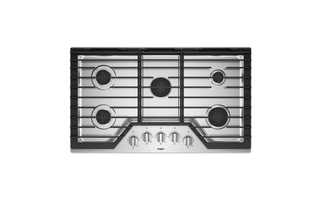 Whirlpool 36 in. Gas Cooktop with EZ-2-Lift™ Hinged Cast-Iron Grates - WCG55US6HS