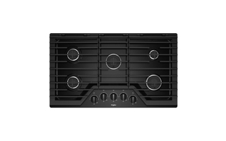 Whirlpool 36 in. Gas Cooktop with EZ-2-Lift™ Hinged Cast-Iron Grates - WCG55US6HB