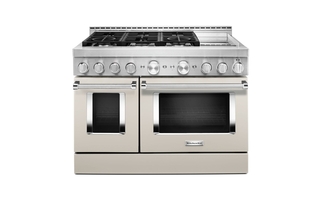 KitchenAid 48 in. Smart Commercial-Style Gas Range with Griddle - KFGC558JMH