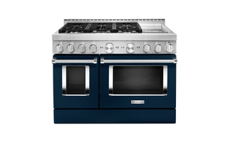 KitchenAid 48 in. Smart Commercial-Style Gas Range with Griddle - KFGC558JIB