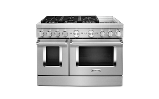 KitchenAid 48 in. Smart Commercial-Style Dual Fuel Range with Griddle - KFDC558JSS