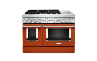 KitchenAid 48 in. Smart Commercial-Style Dual Fuel Range with Griddle - KFDC558JSC