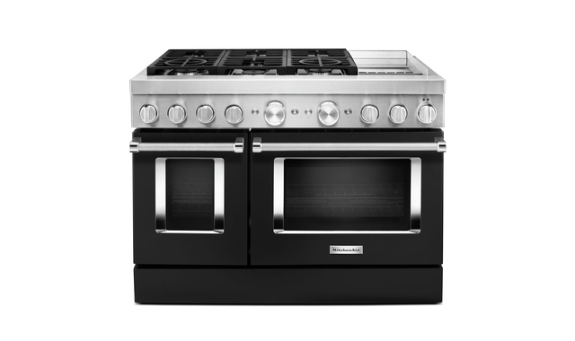 KitchenAid 48 in. Smart Commercial-Style Dual Fuel Range with Griddle - KFDC558JBK