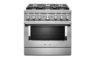 KitchenAid 36 in. Smart Commercial-Style Dual Fuel Range with 6 Burners - KFDC506JSS