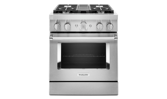 KitchenAid 30 in. Smart Commercial-Style Dual Fuel Range with 4 Burners - KFDC500JSS