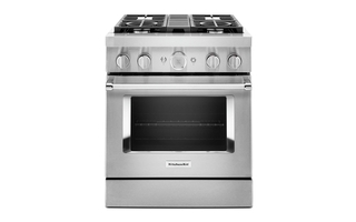 KitchenAid 30 in. Smart Commercial-Style Dual Fuel Range with 4 Burners - KFDC500JSS