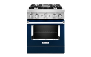 KitchenAid 30 in. Smart Commercial-Style Dual Fuel Range with 4 Burners - KFDC500JIB