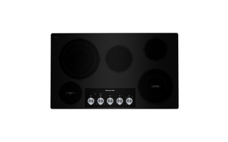 KitchenAid 36 in. Electric Cooktop with 5 Elements and Knob Controls - KCES556HBL