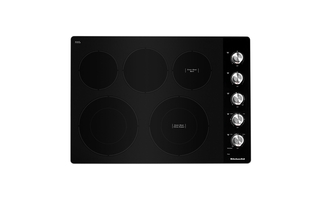 KitchenAid 30 in. Electric Cooktop with 5 Elements and Knob Controls - KCES550HSS