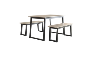 Waylowe Dining Room Table and Benches - Set of 3 by Ashley - D201-125