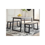 Waylowe Dining Room Table and Benches - Set of 3 by Ashley - D201-125