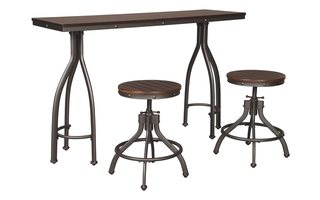 Odium Counter Height Dining Room Table and Bar Stools - Set of 3 by Ashley - D284-113