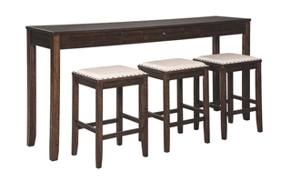 Rokane Counter Height Dining Room Table and Bar Stools - Set of 4 by Ashley - D397-223