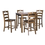 Hazelteen Counter Height Dining Room Table and Bar Stools - Set of 5 by Ashley - D419-223