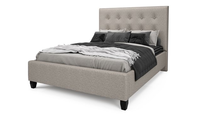 Complete Upholstered Bed Queen Size 60 in. by Beaudoin