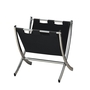 Magazine Rack Black Leather-Look Chrome Metal - 2034