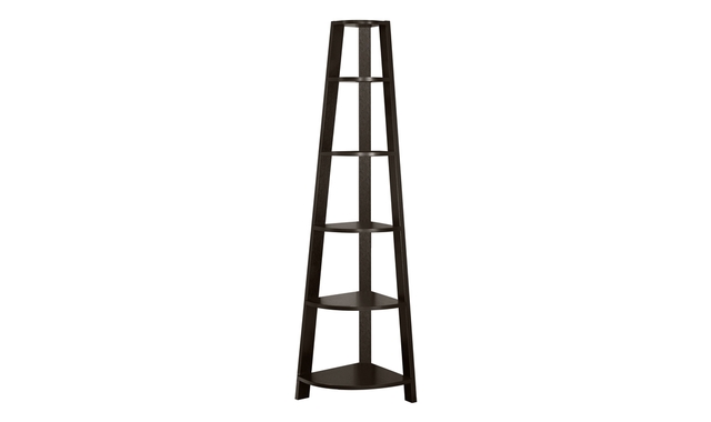 Bookcase 72 in. Espresso corner Accent etagere - 2495