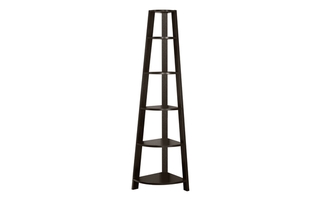 Bookcase 72 in. Espresso corner Accent etagere - 2495