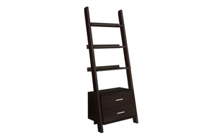 Bookcase Espresso ladder with 2 storage drawers - 2542