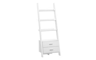 Bookcase White ladder with 2 storage drawers - 2562