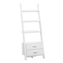 Bookcase White ladder with 2 storage drawers - 2562