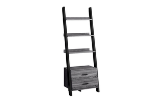 Bookcase Grey Black ladder with 2 storage drawer - 2755