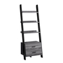 Bookcase Grey Black ladder with 2 storage drawer - 2755