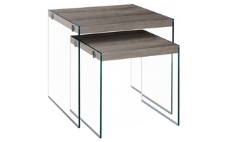 Nesting Table 2Pcs Set Dark Taupe Tempered Glass - 3053