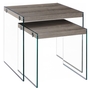 Nesting Table 2Pcs Set Dark Taupe Tempered Glass - 3053