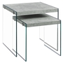 Nesting Table 2Pcs Set Grey cement Tempered Glass - 3231