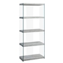 Bookcase Grey cement with Tempered Glass - 3233