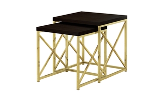 Nesting Table 2Pcs Set Espresso gold Metal - 3237