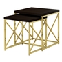 Nesting Table 2Pcs Set Espresso gold Metal - 3237