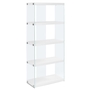 Bookcase Glossy White with Tempered Glass - 3289