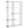 Bookcase Glossy White with Tempered Glass - 3290