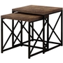 Nesting Table 2Pcs Set Brown Reclaimed Wood Black - 3413