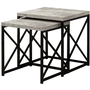 Nesting Table 2Pcs Set Grey Reclaimed Wood Black - 3414