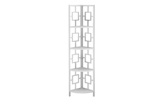 Bookcase White White Metal corner etagere - 3613