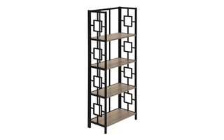 Bookcase Dark Taupe Black Metal etagere - 3616