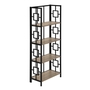 Bookcase Dark Taupe Black Metal etagere - 3616