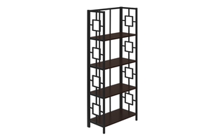 Bookcase Espresso Black Metal etagere - 3617