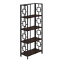 Bookcase Espresso Black Metal etagere - 3617