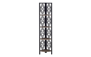 Bookcase Dark Taupe Black Metal corner etagere - 3621