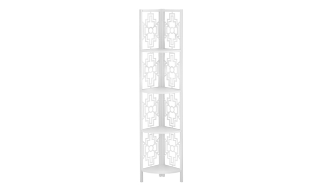 Bookcase White White Metal corner etagere - 3623