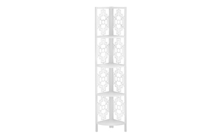 Bookcase White White Metal corner etagere - 3623