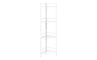 Bookcase 58 in. White Metal corner etagere - 3626