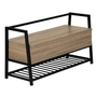 Bench Dark Taupe storage Black Metal - 4501