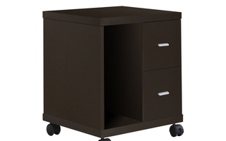 Office Cabinet Espresso 2 drawer on castors - 7004