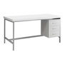 Computer Desk White Silver Metal - 7046