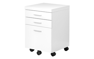 Filing Cabinet 3 drawer White on castors - 7048